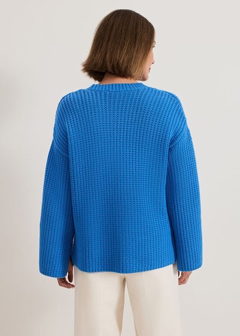 Phase Eight Gabby Textured Knitwear Blue Australia | ZC1840597